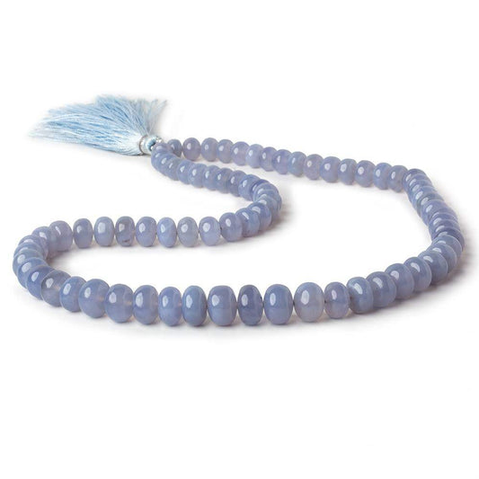 6.5-10mm Turkish Blue Chalcedony plain rondelle beads 16 inch 75 pieces AA