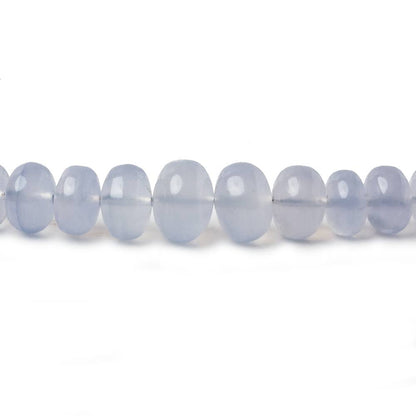 6.5-10mm Turkish Blue Chalcedony plain rondelle beads 16 inch 75 pieces AA