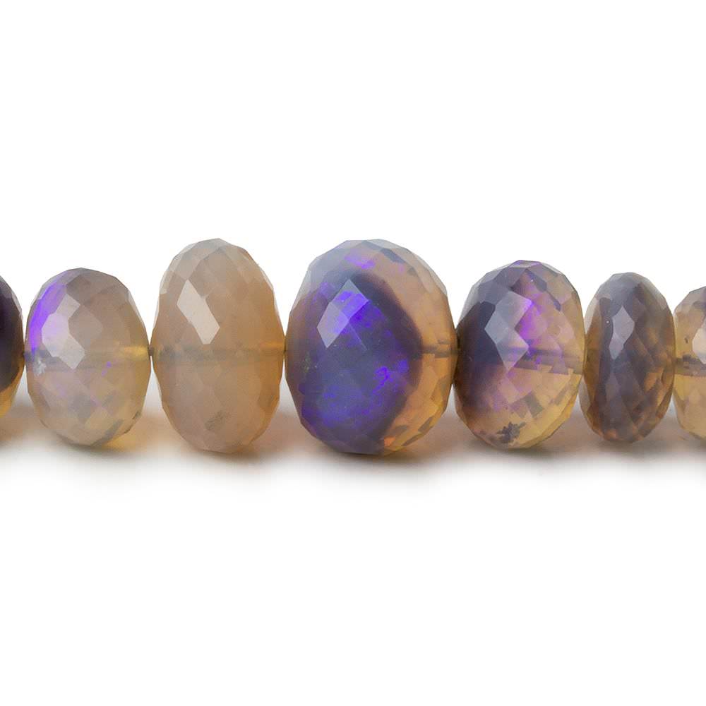 6.5-11.5mm Australian Light Purple Opal faceted rondelles 18 inch 94 beads AAA