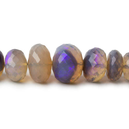 6.5-11.5mm Australian Light Purple Opal faceted rondelles 18 inch 94 beads AAA