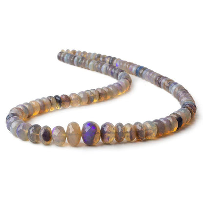 6.5-11.5mm Australian Light Purple Opal faceted rondelles 18 inch 94 beads AAA