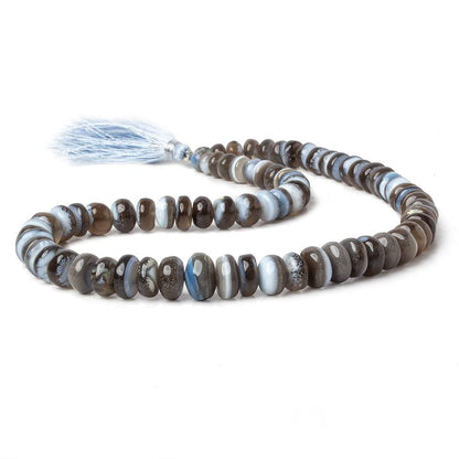 6.5-11mm Owyhee Blue Opal Plain Rondelles 16 inches 76 pieces AA