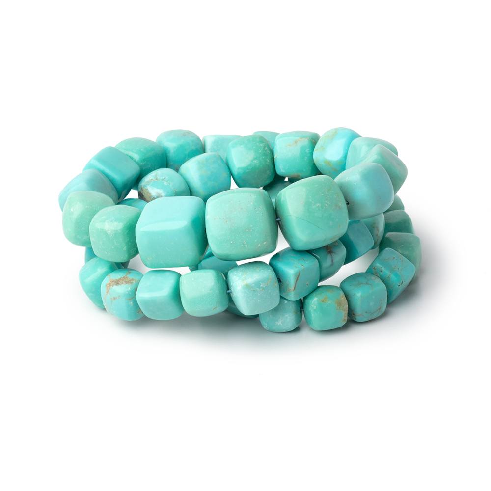 6.5-12.5mm Sleeping Beauty Turquoise Plain Cubes 16 inch 48 Beads AAA