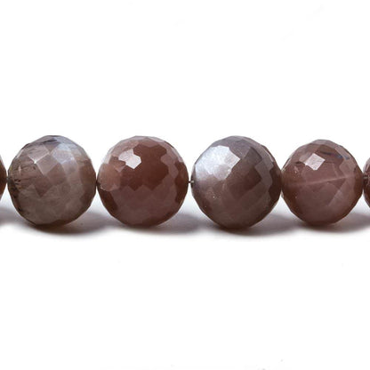 6.5-12mm Chocolate Moonstone faceted round beads 16 inch 41 pieces