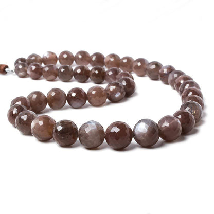 6.5-12mm Chocolate Moonstone faceted round beads 16 inch 41 pieces