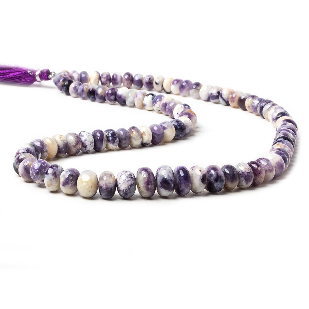 6.5-12mm Morado Purple plain rondelle beads 17 inch 89 pieces
