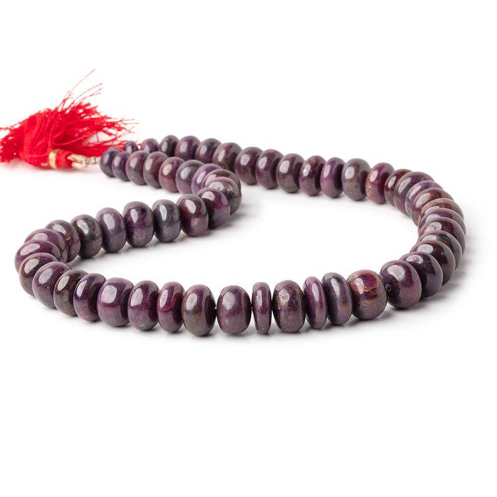 6.5-13.5mm Ruby Plain Rondelle Beads 16 inch 57 pieces