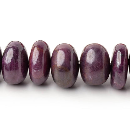 6.5-13.5mm Ruby Plain Rondelle Beads 16 inch 57 pieces