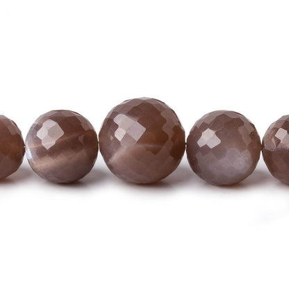 6.5-13mm Chocolate Moonstone faceted round beads 16 inch 45 pieces