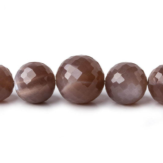 6.5-13mm Chocolate Moonstone faceted round beads 16 inch 45 pieces
