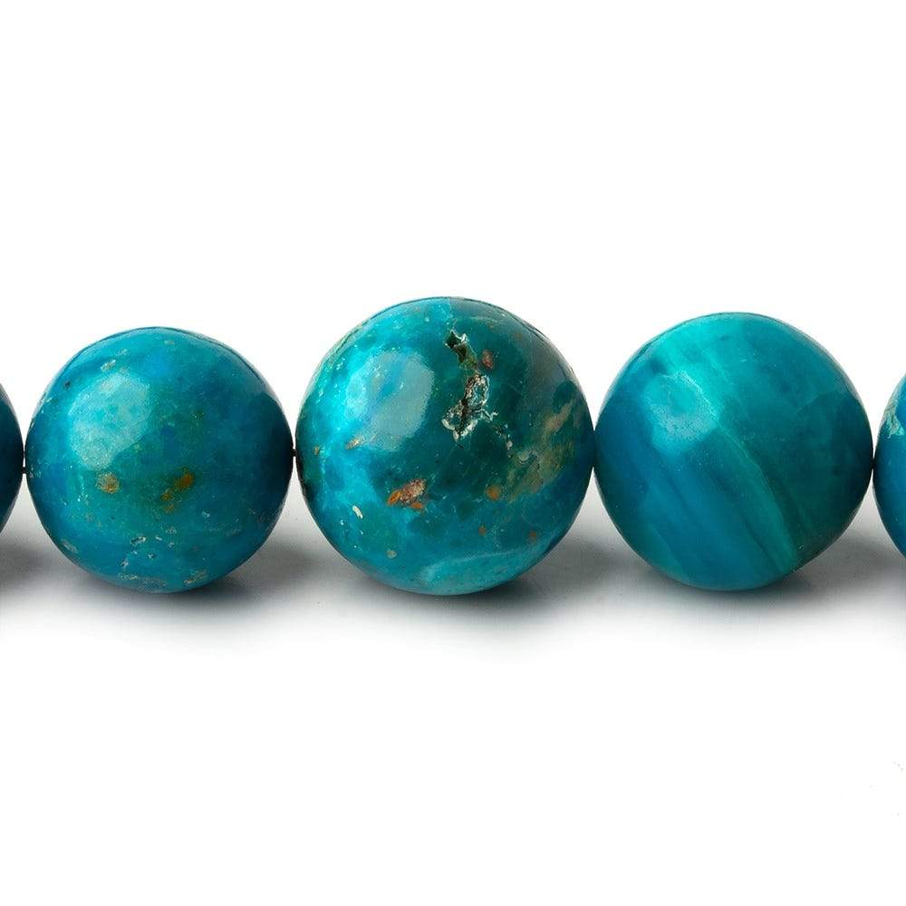 6.5-13mm Peruvian Blue Opalina plain rounds 20 inch 59 beads AAA