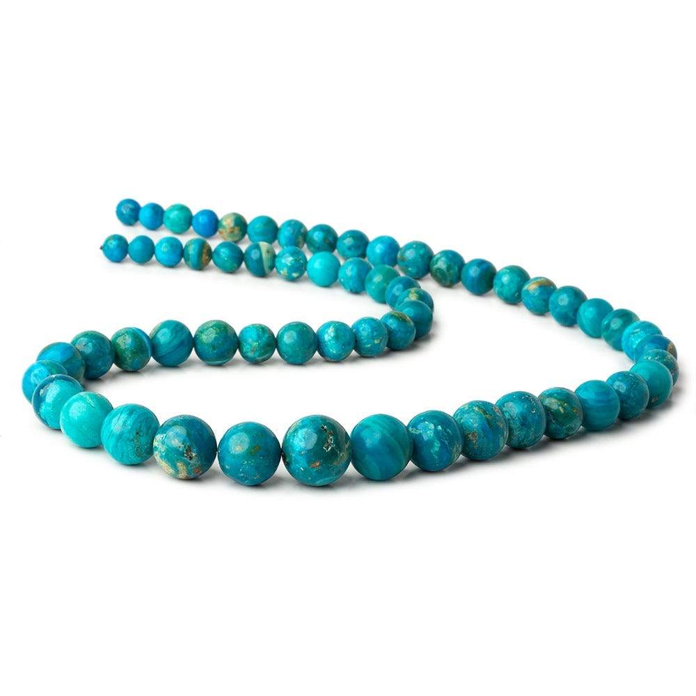 6.5-13mm Peruvian Blue Opalina plain rounds 20 inch 59 beads AAA