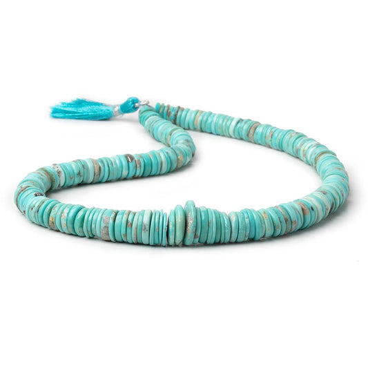 6.5-14mm Sleeping Beauty Turquoise Plain Heishi Beads 15 inch 203 pieces