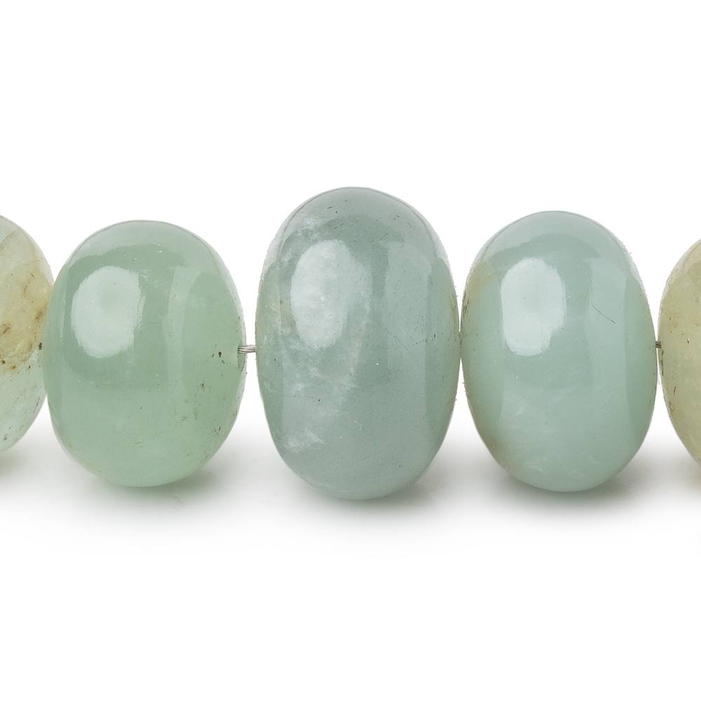 6.5-16.5mm Aquamarine Plain Rondelle Beads 15 inch 53 pieces