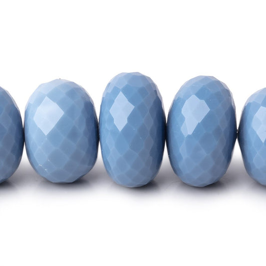 6.5-16mm Owyhee Blue Opal Faceted Rondelle Beads 20 inch 65 pieces AA