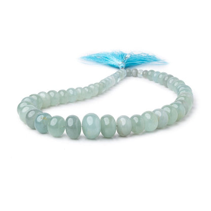 6.5-17.5mm Aquamarine Plain Rondelle Beads 15 inch 49 pieces