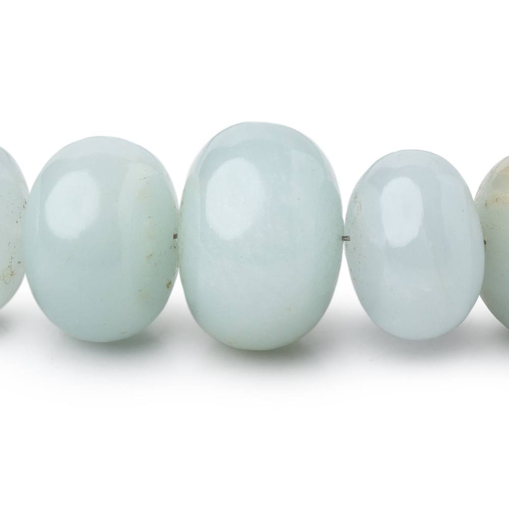 6.5-18mm Aquamarine Plain Rondelle Beads 16 inch 52 pieces