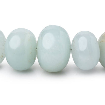 6.5-18mm Aquamarine Plain Rondelle Beads 16 inch 52 pieces