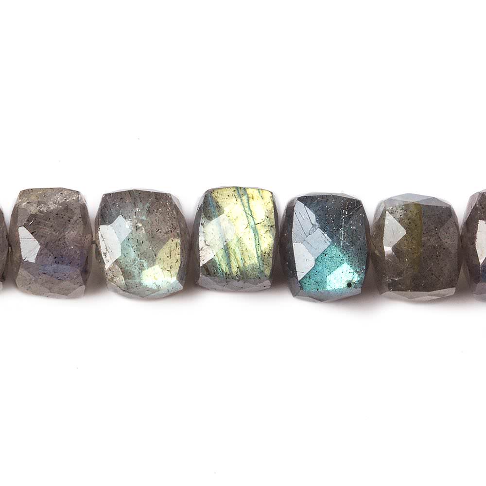6.5-7.5mm Labradorite Faceted Cube Beads 10 inch 40 pieces