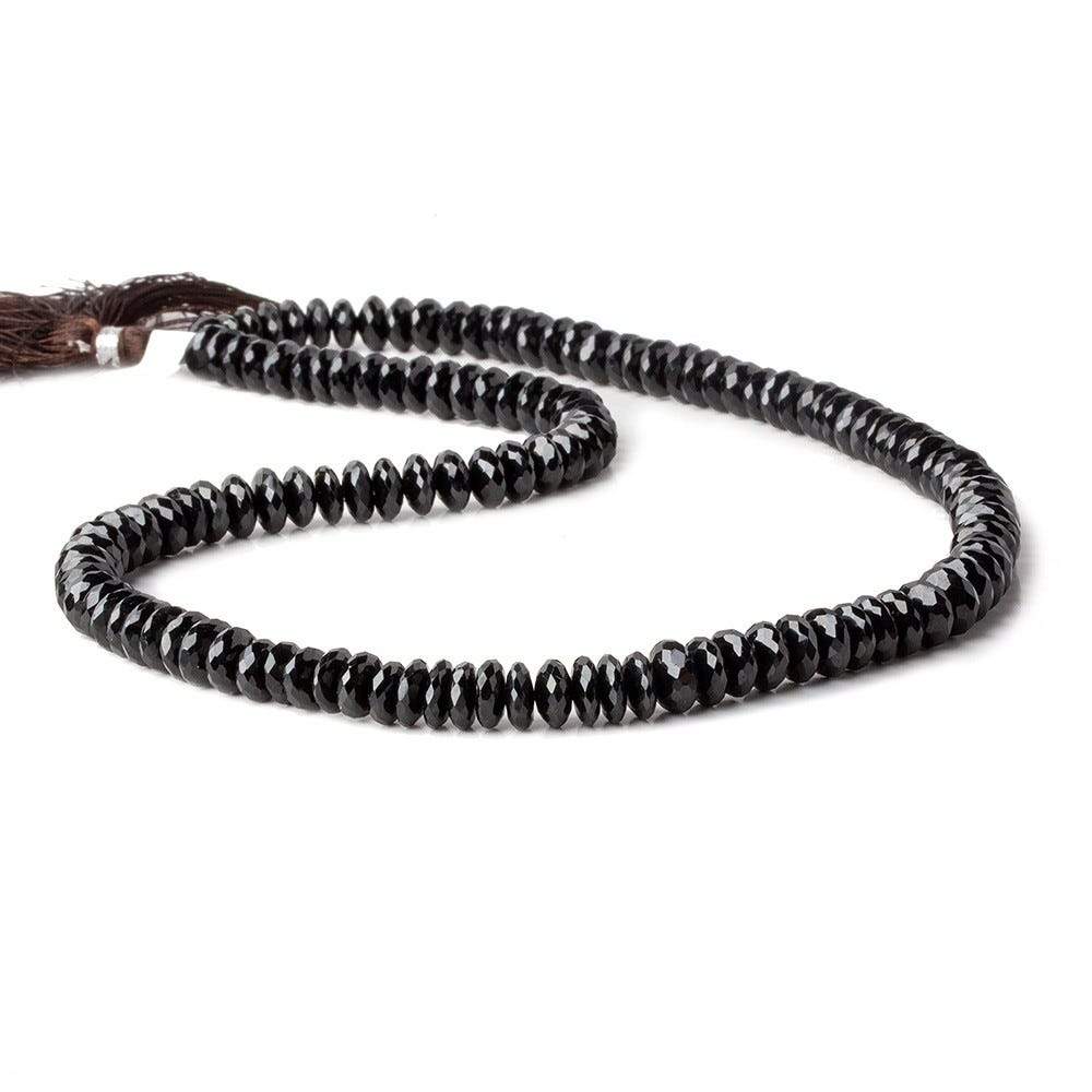 6-6.5mm Black Spinel Beads German Faceted Rondelle Beads 17 inch 130 pieces A Grade