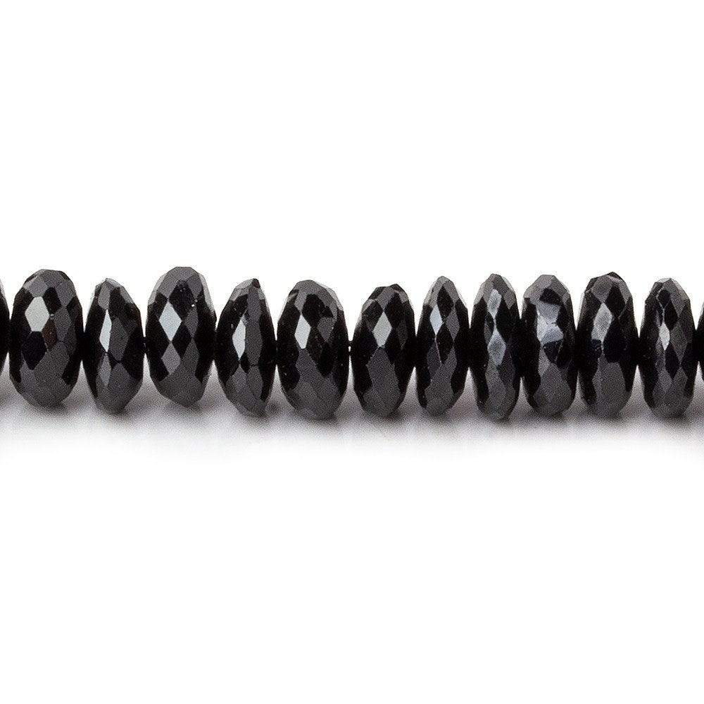 6-6.5mm Black Spinel Beads German Faceted Rondelle Beads 17 inch 130 pieces A Grade