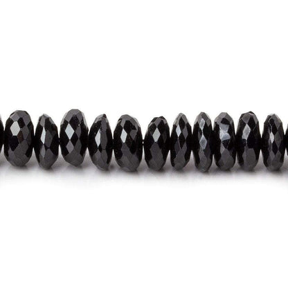 6-6.5mm Black Spinel Beads German Faceted Rondelle Beads 17 inch 130 pieces A Grade