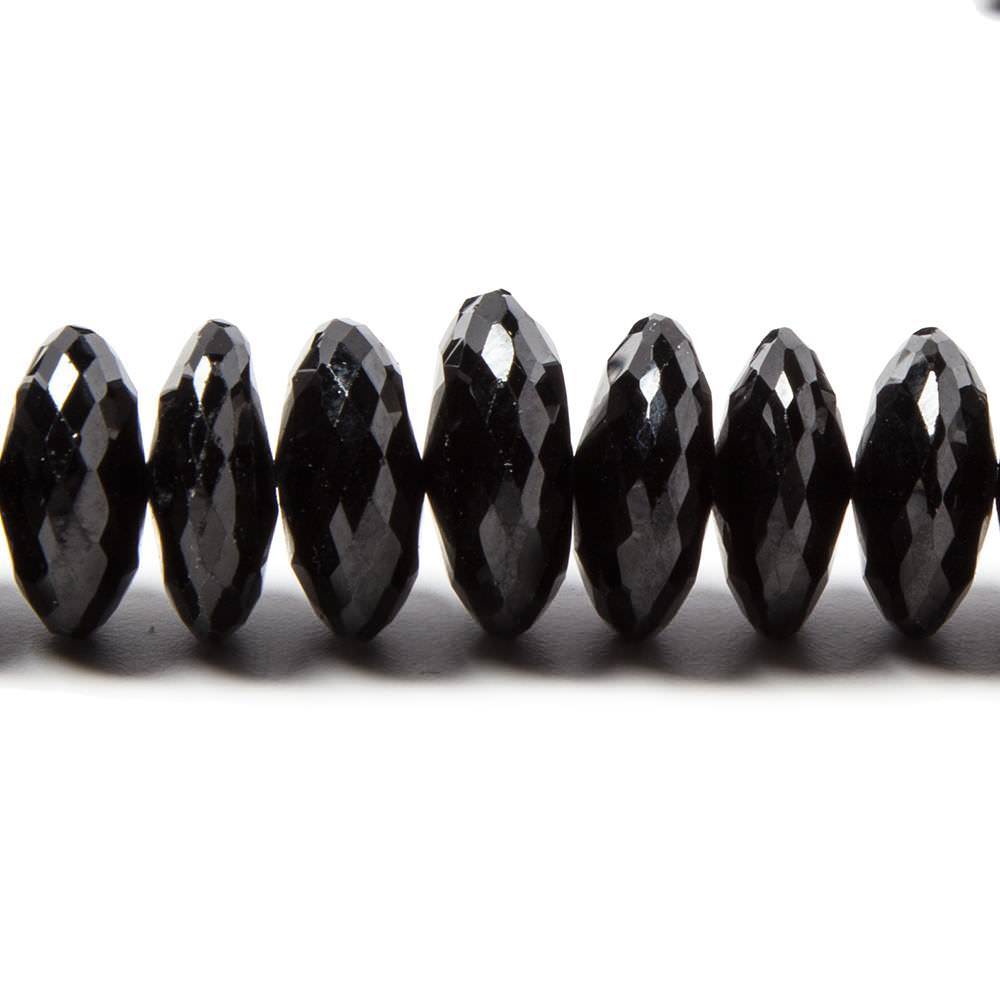 6-6.5mm Black Spinel Beads German Faceted Rondelle Beads 17 inch 130 pieces A Grade