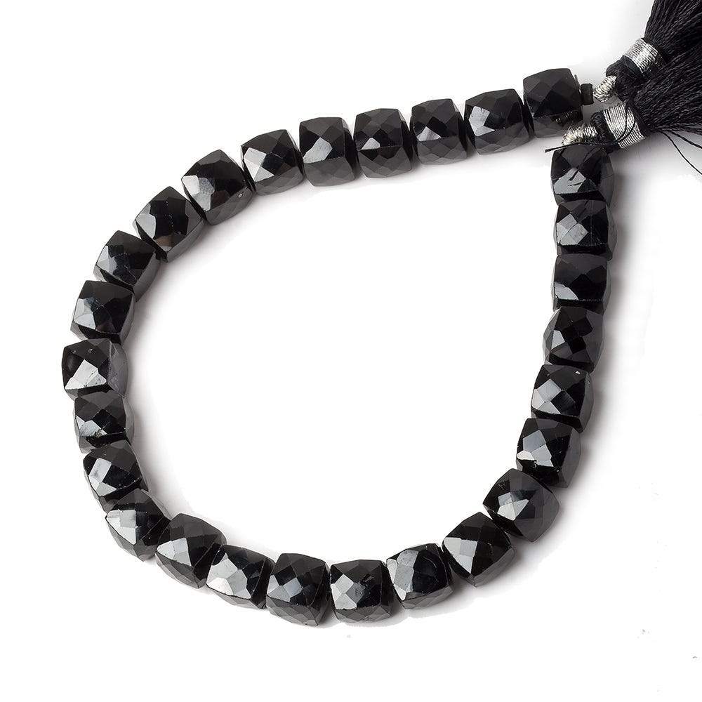 6.5-7mm Black Spinel Faceted Cube Beads 8 inch 27 pieces