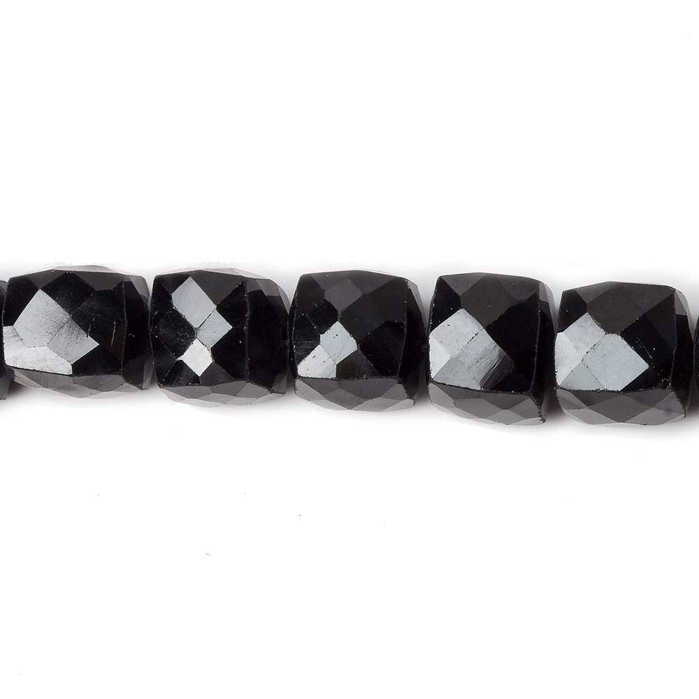 6.5-7mm Black Spinel Faceted Cube Beads 8 inch 27 pieces