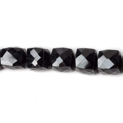 6.5-7mm Black Spinel Faceted Cube Beads 8 inch 27 pieces