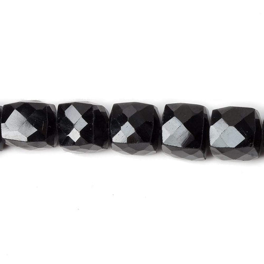 6.5-7mm Black Spinel Faceted Cube Beads 8 inch 27 pieces