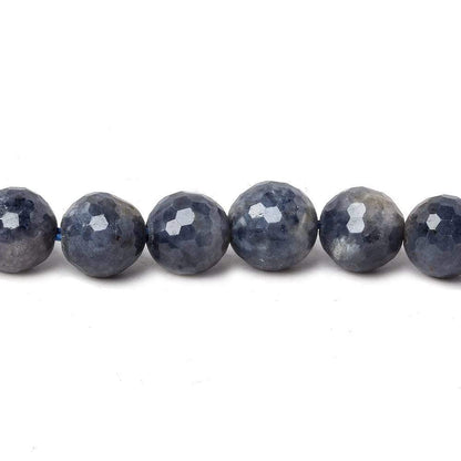 7.5mm Blue Sapphire Large Hole Faceted Round Beads 7 inch 24 pieces