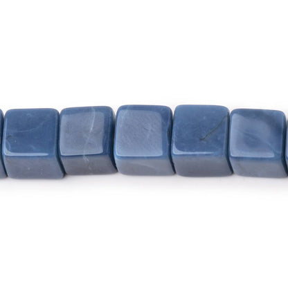 6.5-7mm Dark Owyhee Blue Opal Plain Cube Beads 7 inch 26 pieces