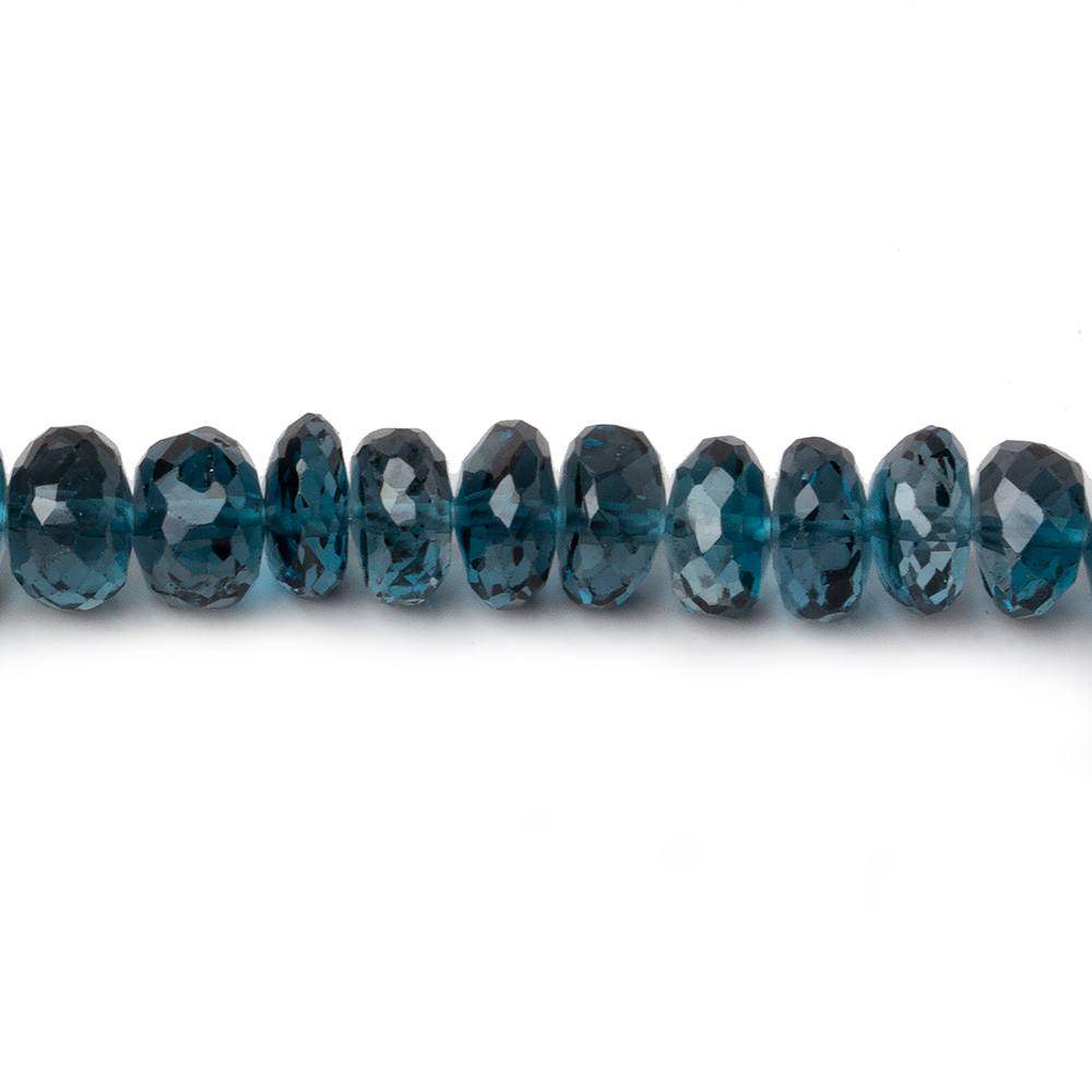 6.5-7mm London Blue Topaz faceted rondelle beads 8 inch 52 pieces