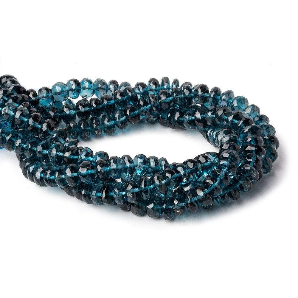 6.5-7mm London Blue Topaz faceted rondelle beads 8 inch 52 pieces