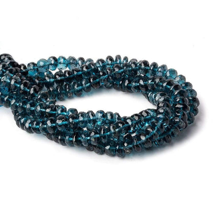 6.5-7mm London Blue Topaz faceted rondelle beads 8 inch 52 pieces