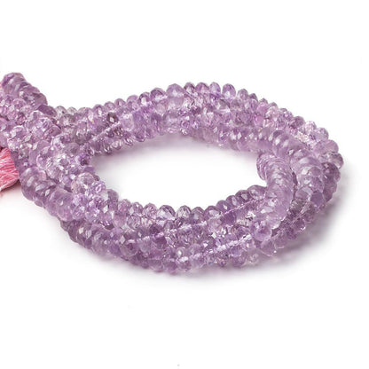 6.5-7mm Pink Amethyst Faceted Rondelles 9 inch 65 beads A