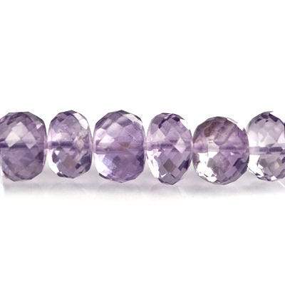6.5-7mm Pink Amethyst Faceted Rondelles 9 inch 65 beads A