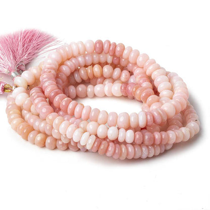 6.5-7mm Pink Peruvian Opal Plain Rondelle Beads 16 inch 90 beads AAA