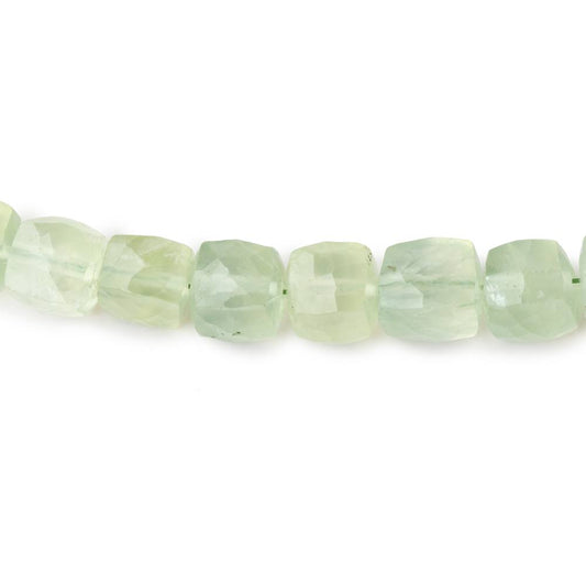 6.5-7mm Prehnite Faceted Cube Beads 8 inch 29 pieces