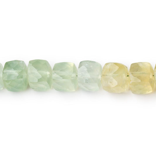 6.5-7mm Prehnite Faceted Cube Beads 8 inch 32 pieces