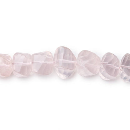 6.5-7mm Rose Quartz Faceted Twist Beads 8.5 inch 36 pieces