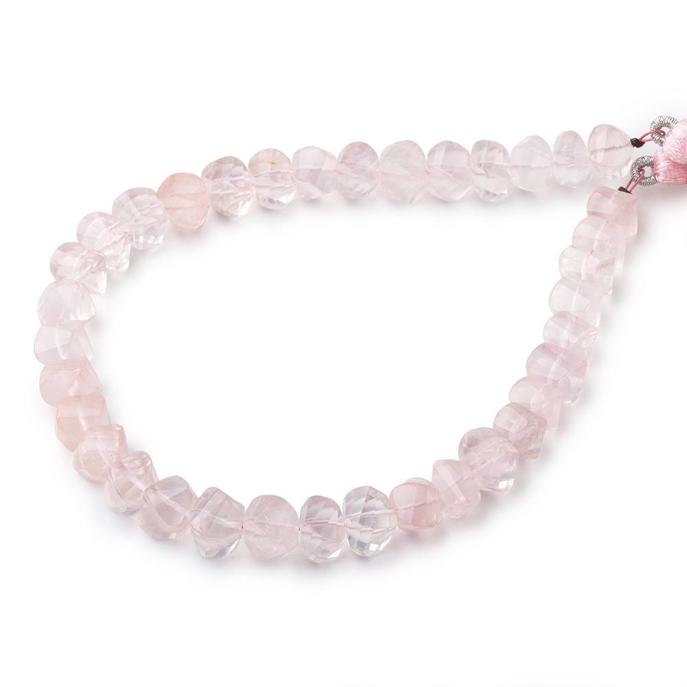 6.5-7mm Rose Quartz Faceted Twist Beads 8.5 inch 36 pieces