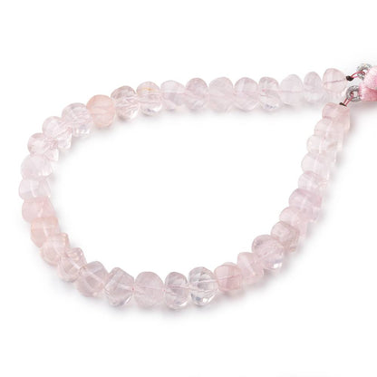 6.5-7mm Rose Quartz Faceted Twist Beads 8.5 inch 36 pieces