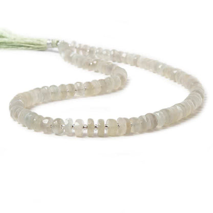 6.5-7mm Sage Green Moonstone faceted heshi beads 15.5 inch 92 pieces
