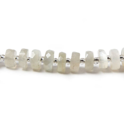 6.5-7mm Sage Green Moonstone faceted heshi beads 15.5 inch 92 pieces