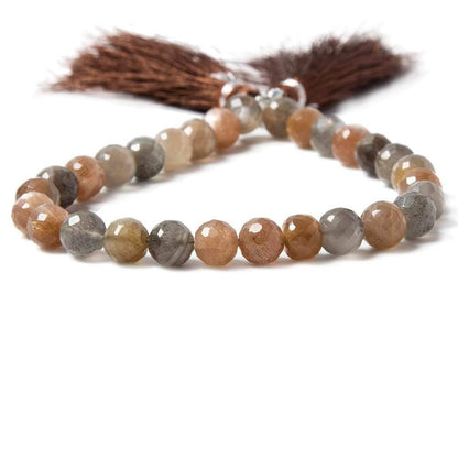 7.5mm Sunstone & Moonstone faceted rounds 27 beads