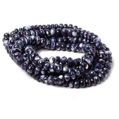 6.5-8.5mm Morado Purple Opal faceted rondelle beads 18 inch 92 pieces AA