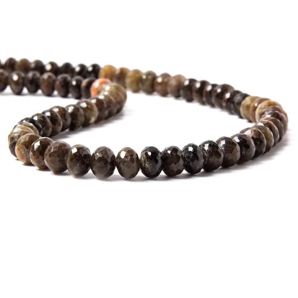 6.5-8.5mm Multi Fancy Sapphire faceted rondelle beads 16 inch 72 pieces