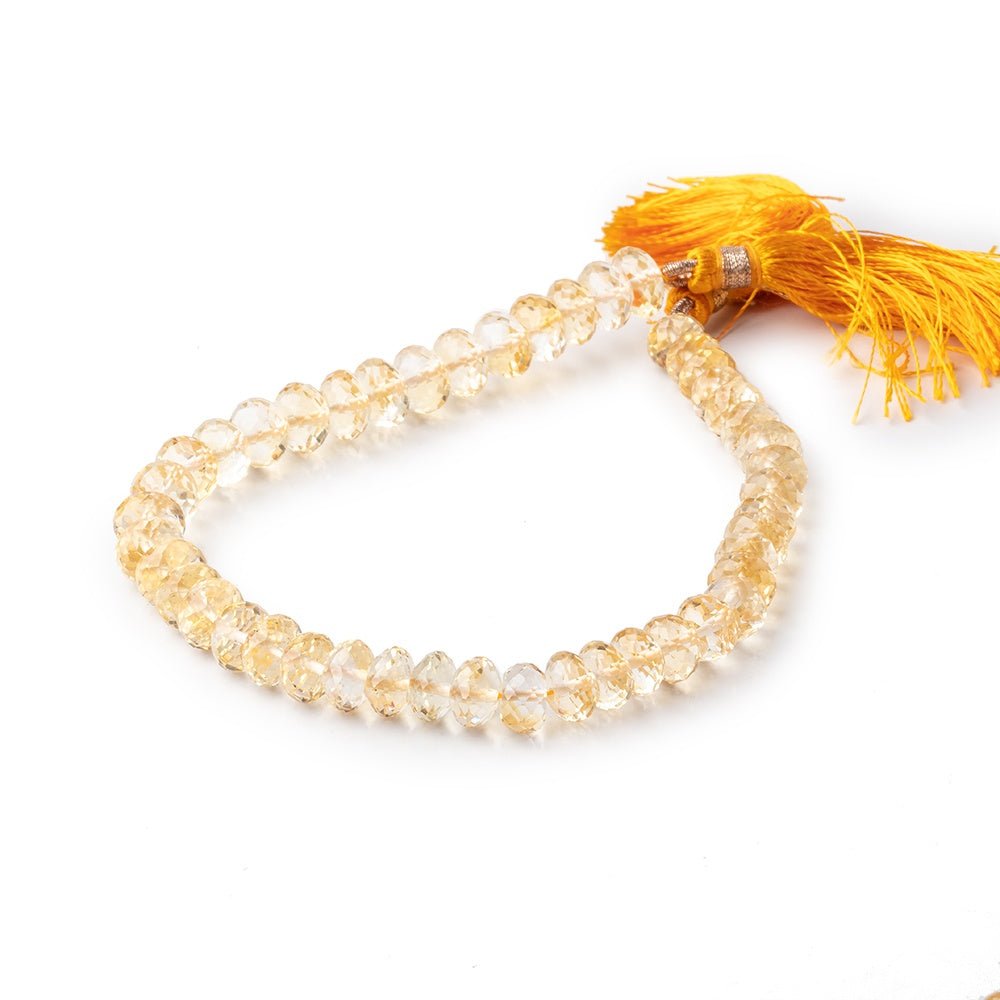 6.5-8mm Citrine Faceted Rondelle Beads 8.25 inch 46 pieces